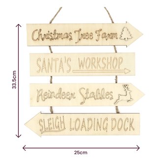 Hanging Wooden Christmas Signs 4 Pieces image number 4