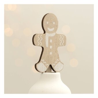 Printed Gingerbread Man Wooden Topper