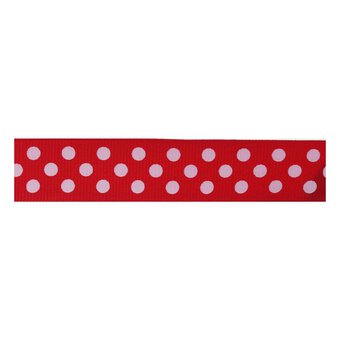 Red Spots Grosgrain Ribbon 19mm x 4m | Hobbycraft