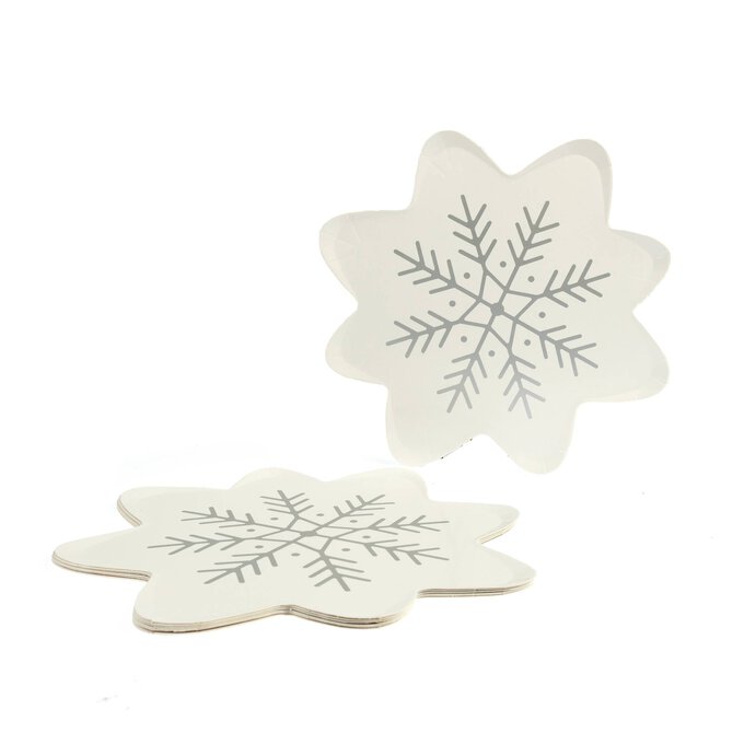 Snowflake Paper Plates 8 Pack image number 1
