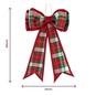 Red Fabric Tartan Bow 40cm image number 4