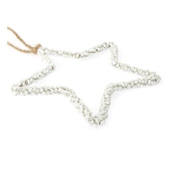 Beaded White Star Decoration 10cm image number 4