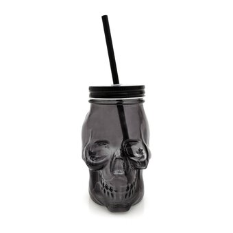 Black Skull Drinking Jar 