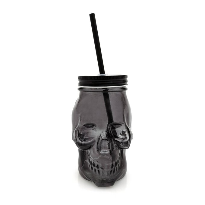 Black Skull Drinking Jar image number 1