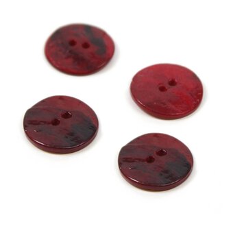 Hemline Red Shell Mother of Pearl Button 4 Pack