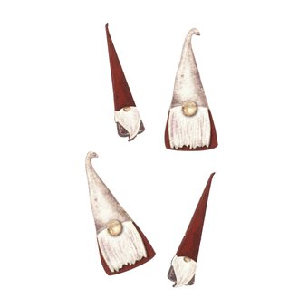 Christmas Gnome Wooden Toppers 4 Pack