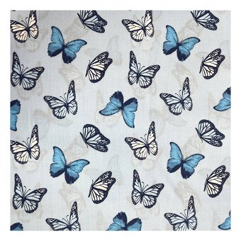 Denim Butterflies Polycotton Fabric by the Metre