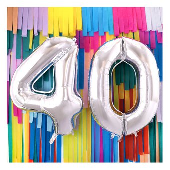 Extra Large Silver Foil Number 4 Balloon