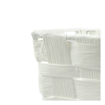 White Paper Storage Basket 33cm x 23cm x 14cm image number 4