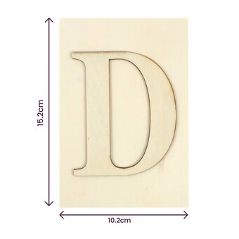 Wooden Letter D Plaque 10cm x 15cm image number 4