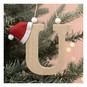 Hanging Wooden Christmas Letter U 9cm image number 1