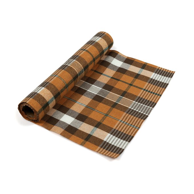 Autumn Tartan Fabric Roll 28cm x 2m image number 1