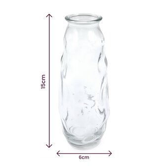 Clear Textured Glass Vase 19cm x 7cm image number 4