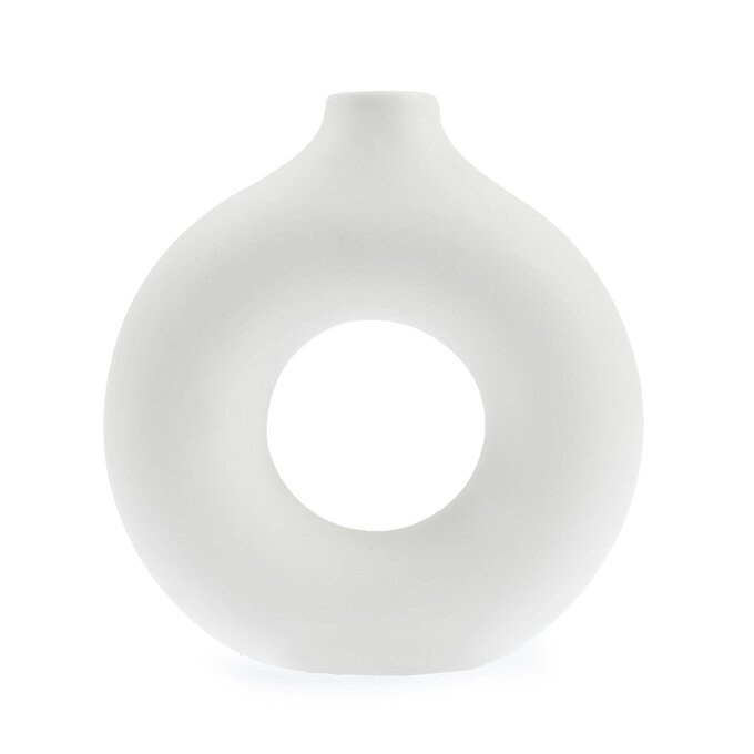 Ceramic Round Vase with Hole 13cm x 14cm image number 1