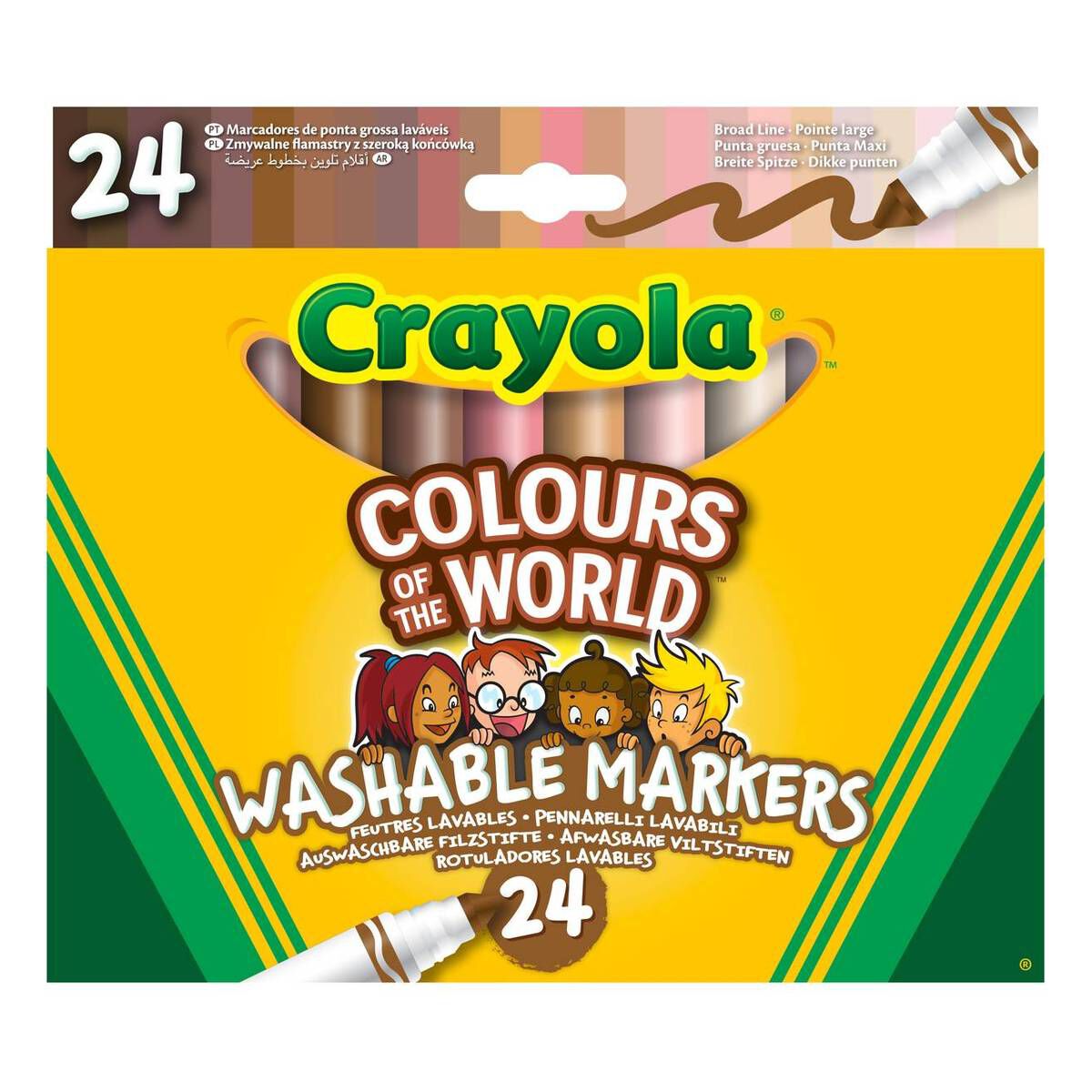 Crayola Colours of the World Washable Markers 24 Pack | Hobbycraft