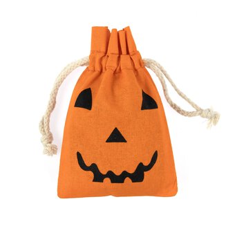 Orange Pumpkin Linen Pouch