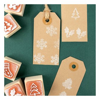 Mini Christmas Wooden Stamp Set 12 Pieces