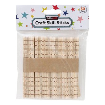 Wooden Craft Popsicle Sticks, Assorted Color, 6-Inch, 50-Piece