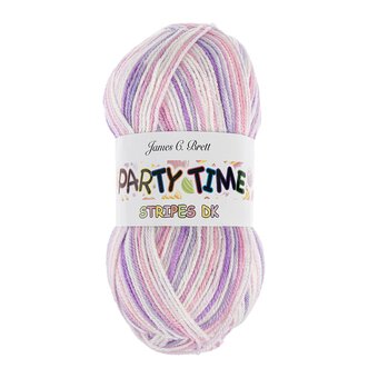 James C Brett Lavender Fields Party Time Stripes DK Yarn 100g