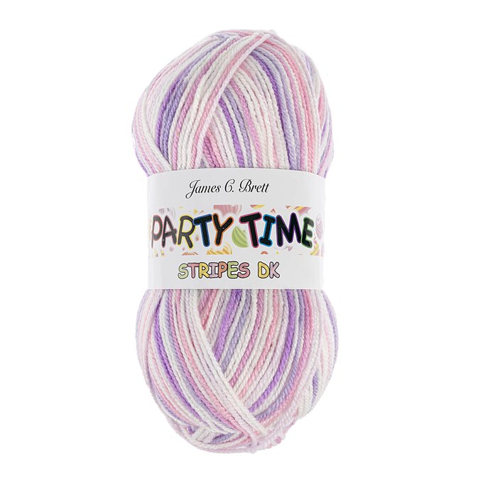 James C Brett Lavender Fields Party Time Stripes DK Yarn 100g image number 1