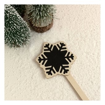 Wooden Blackboard Snowflake Pick 24cm
