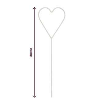 White Wire Heart Wand 30cm  image number 4