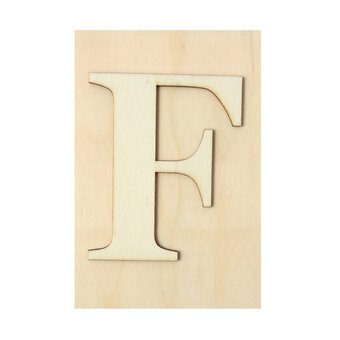 Wooden Letter F Plaque 10cm x 15cm