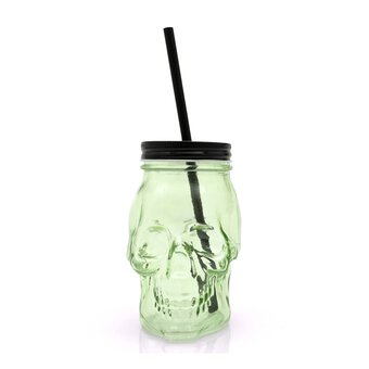 Light Green Skull Drinking Jar  image number 2