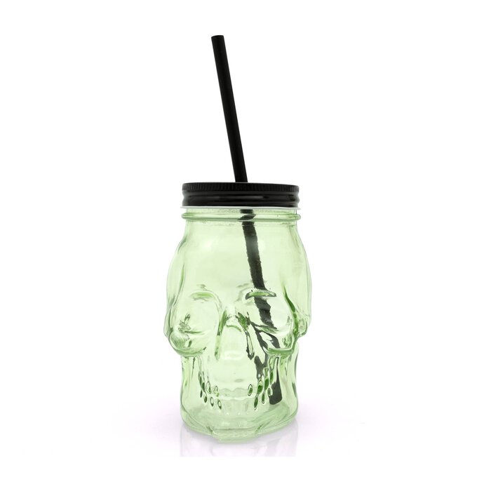 Light Green Skull Drinking Jar image number 1