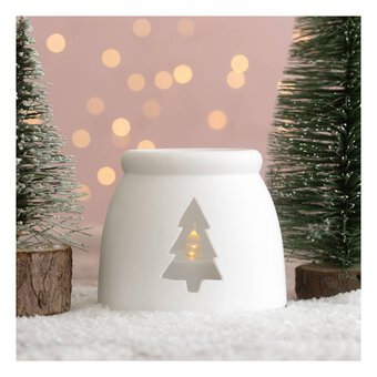 Ceramic Cut-Out Tree Tealight Holder 10cm 