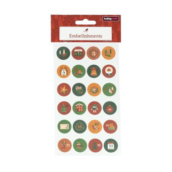 Round Christmas Number Countdown Stickers image number 5