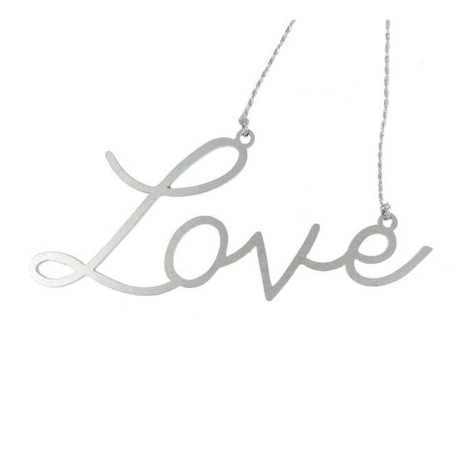 Silver Love Hanging Decoration 11cm image number 1