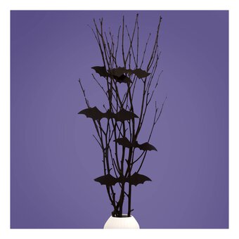 Black Halloween Pick with Bats 70cm