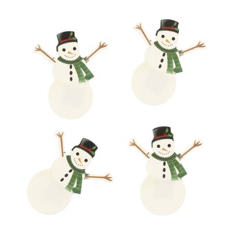 White Snowman Card Toppers 4 Pack