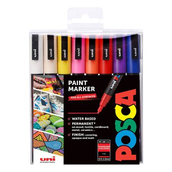 0.7mm 8pcs/set Acrylic Paint Pens, 6 White + 2 Black, Fine Tip, 0.7mm  8pcs/set Art Black And White Paint Pens, Water-based Whiteboard Marker,  Suitable For Writing On Black Paper, Metal, Wood, Stone