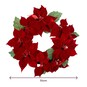 Red Poinsettia Wreath 51cm image number 5