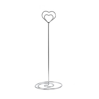 Silver Heart Table Number Stand