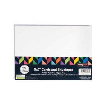 White Cards and Envelopes 5 x 7 Inches 50 Pack