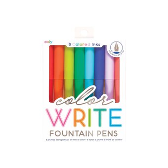 Color Write Fountain Pens 8 Pack