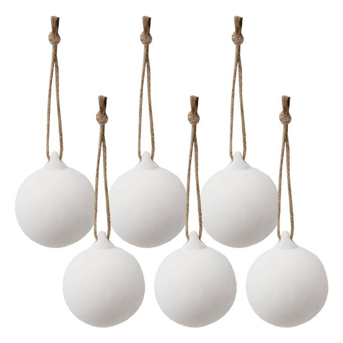 Ceramic Baubles 6 Pack image number 1