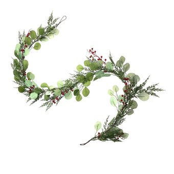 Green Garland with Red Berries 2m