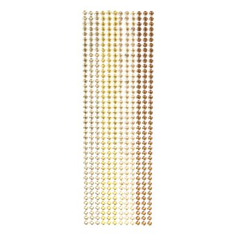 American Crafts Adhesive Gems 105/Pkg - Faceted Brushed Metallic Gold