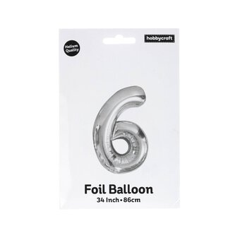 Extra Large Silver Foil Number 6 Balloon image number 3