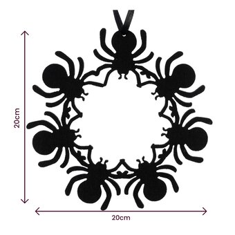 Black Felt Spider Wreath 20cm  image number 5