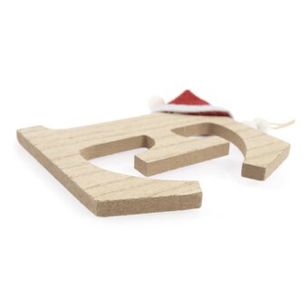 Hanging Wooden Christmas Letter E 9cm image number 4