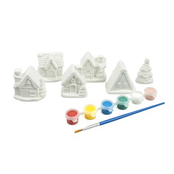 Paint Your Own Christmas Village Kit 6 Pieces image number 3