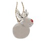 Hanging Glazed Ceramic Reindeer Decoration 6.5cm image number 2