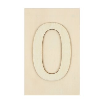 Wooden Number 0 Plaque 10cm x 15cm