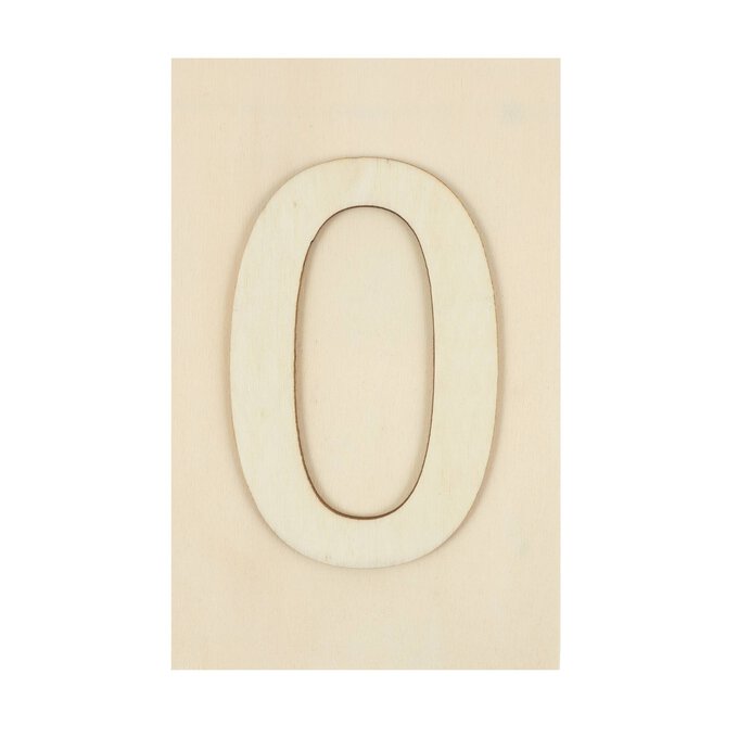 Wooden Number 0 Plaque 10cm x 15cm image number 1