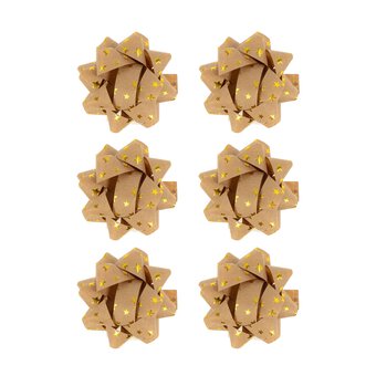 Gold Kraft Bows 5cm 6 Pack